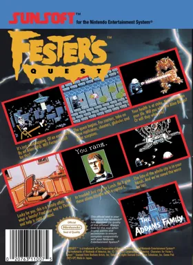 Fester's Quest (USA) box cover back